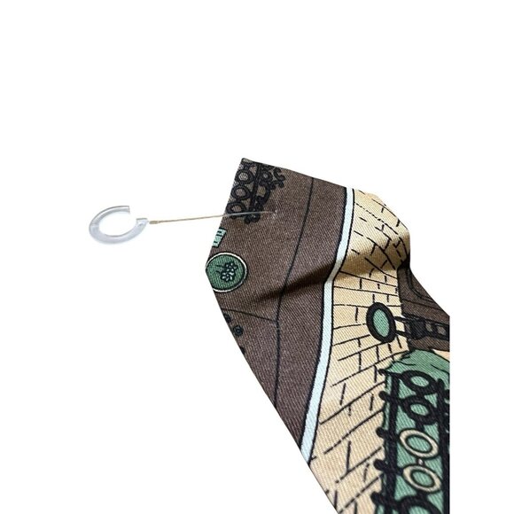 New Vintage Gino Pompeii Silk Tie Handmade Italy Comic Retro 57 x 4.5 - Picture 6 of 8